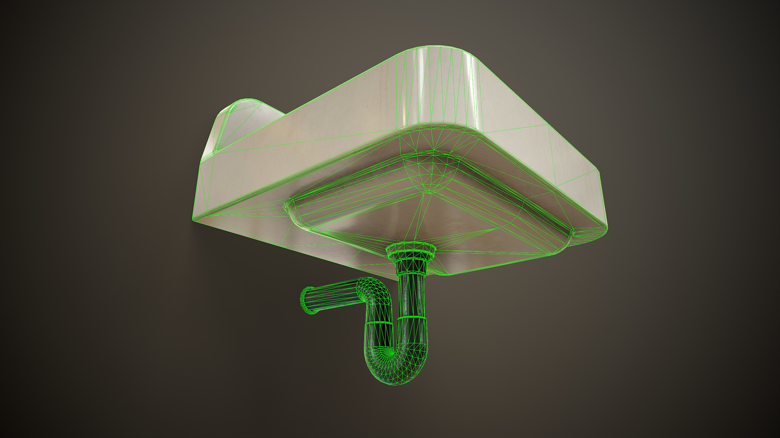 Bathroom sink Low-poly 3D model_11