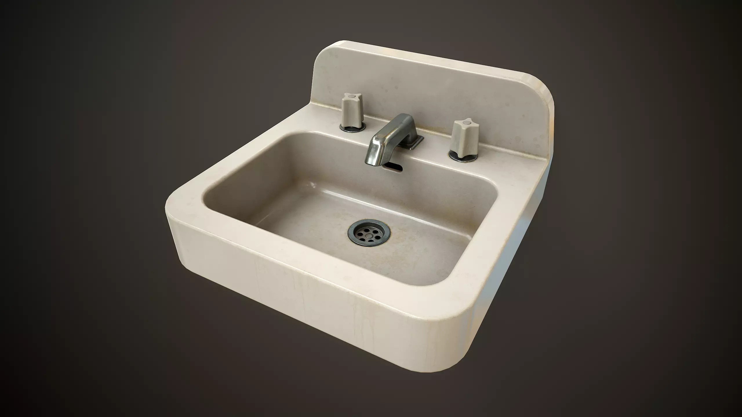 Bathroom sink Low-poly 3D model_0