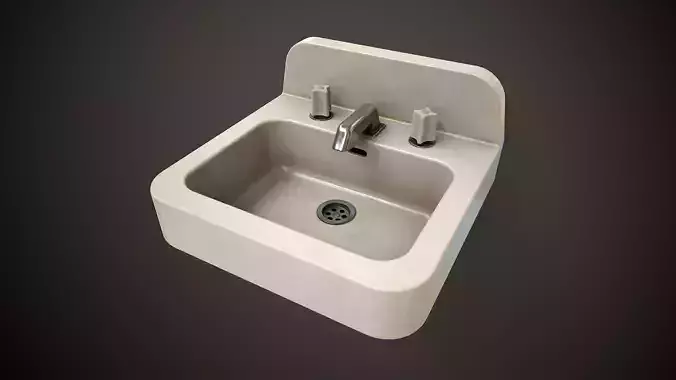 Bathroom sink Low-poly 3D model