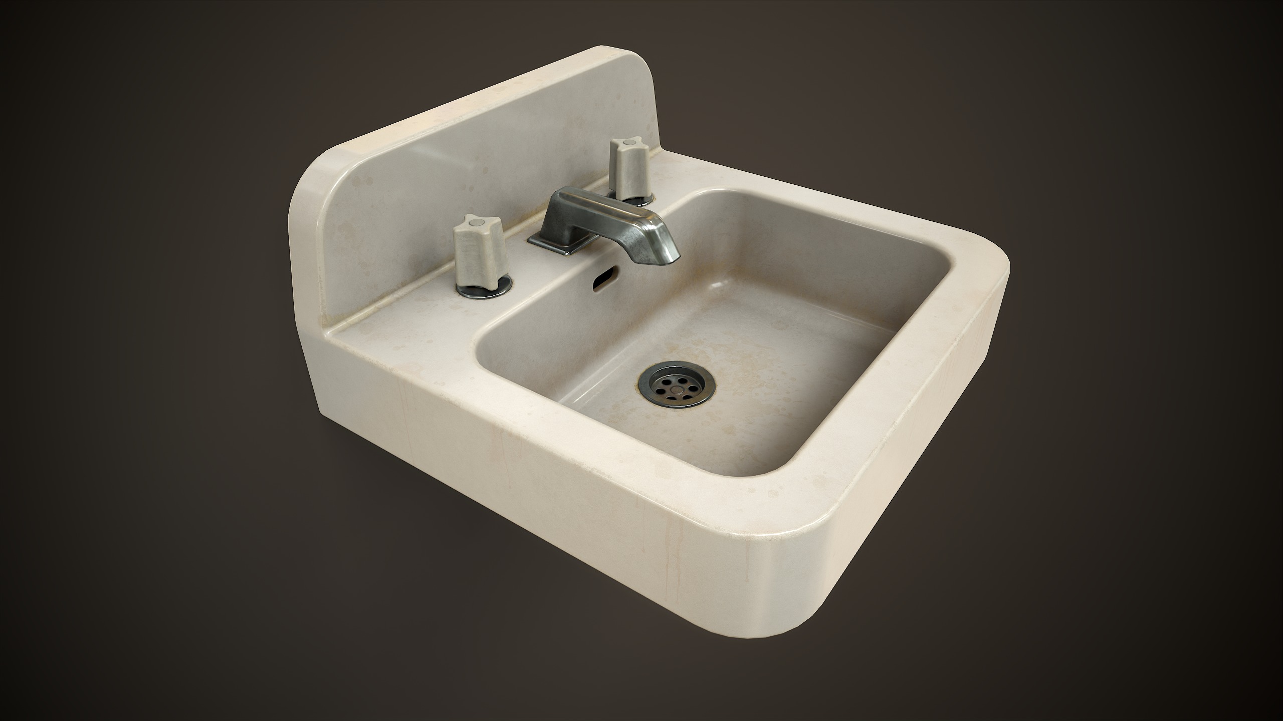 Bathroom sink Low-poly 3D model_2