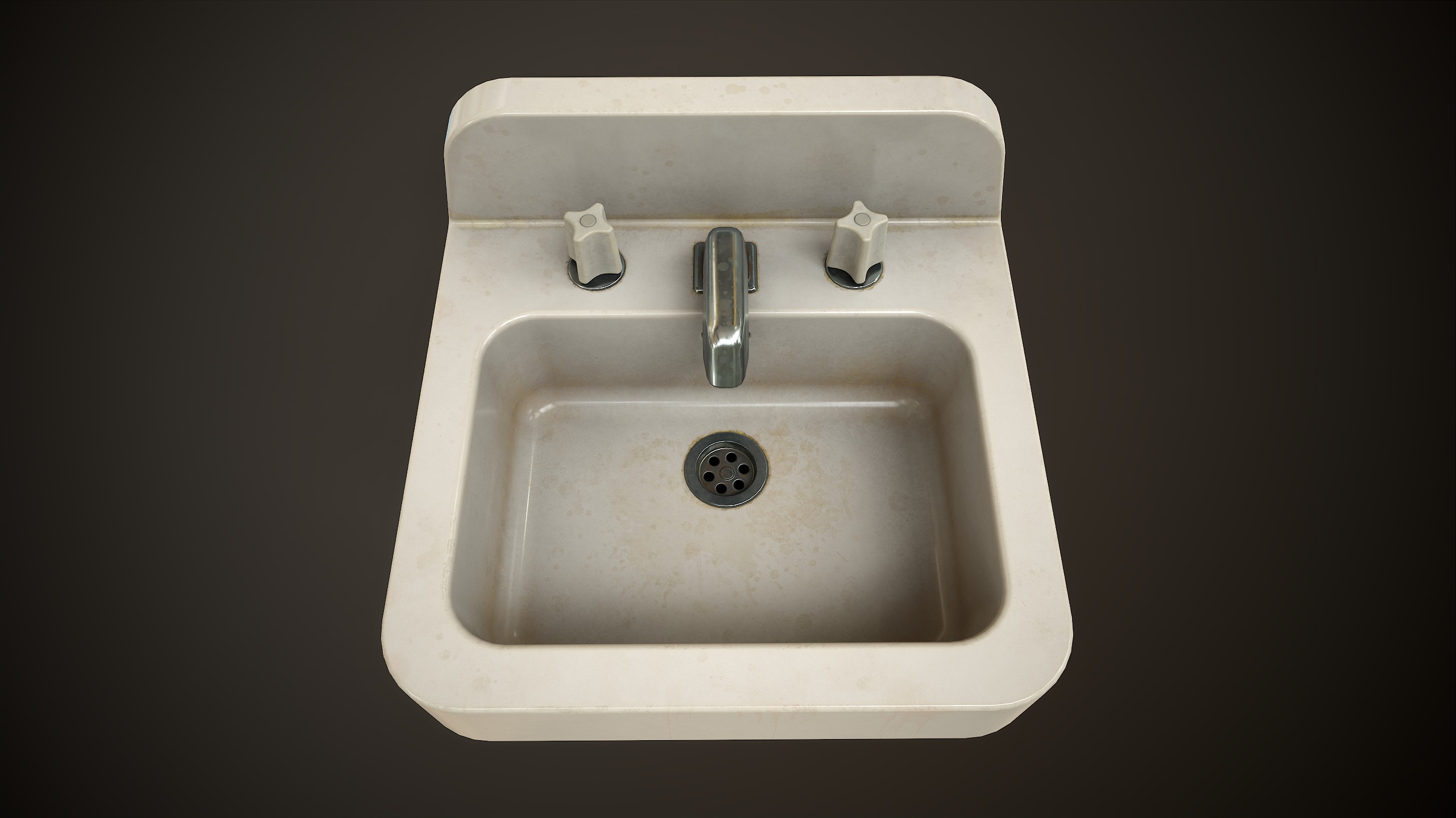 Bathroom sink Low-poly 3D model_6
