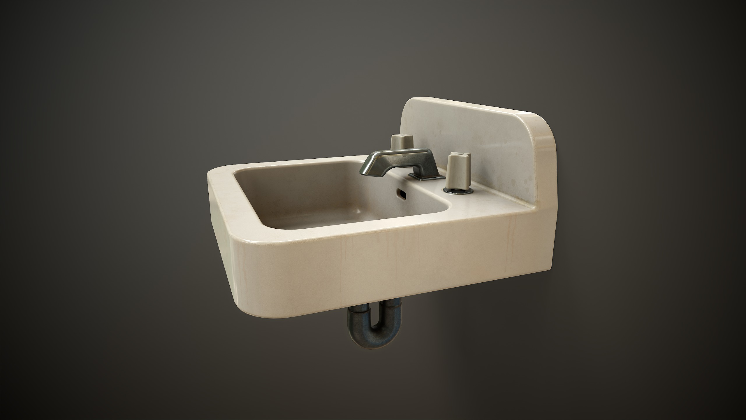 Bathroom sink Low-poly 3D model_4