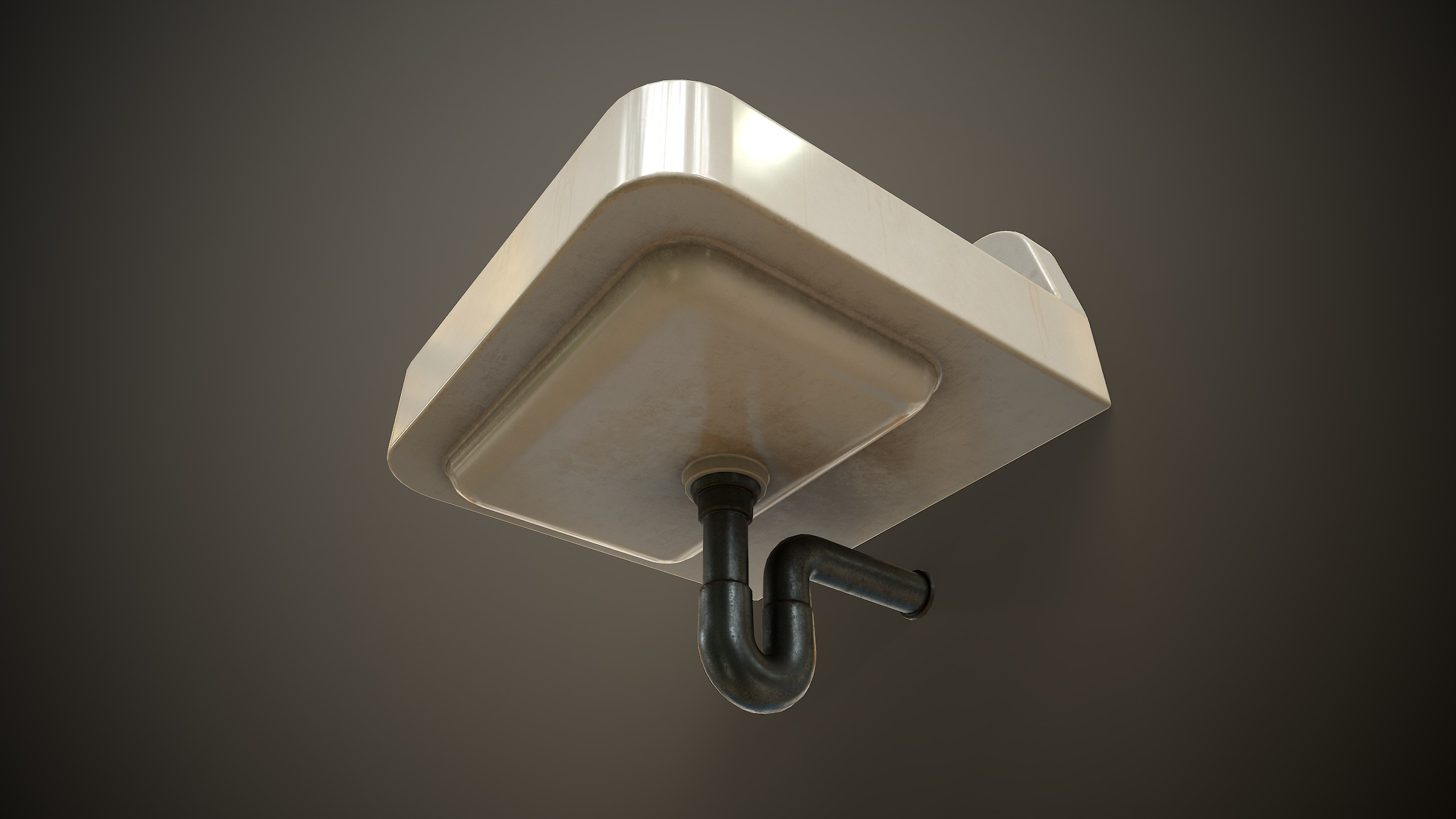 Bathroom sink Low-poly 3D model_5
