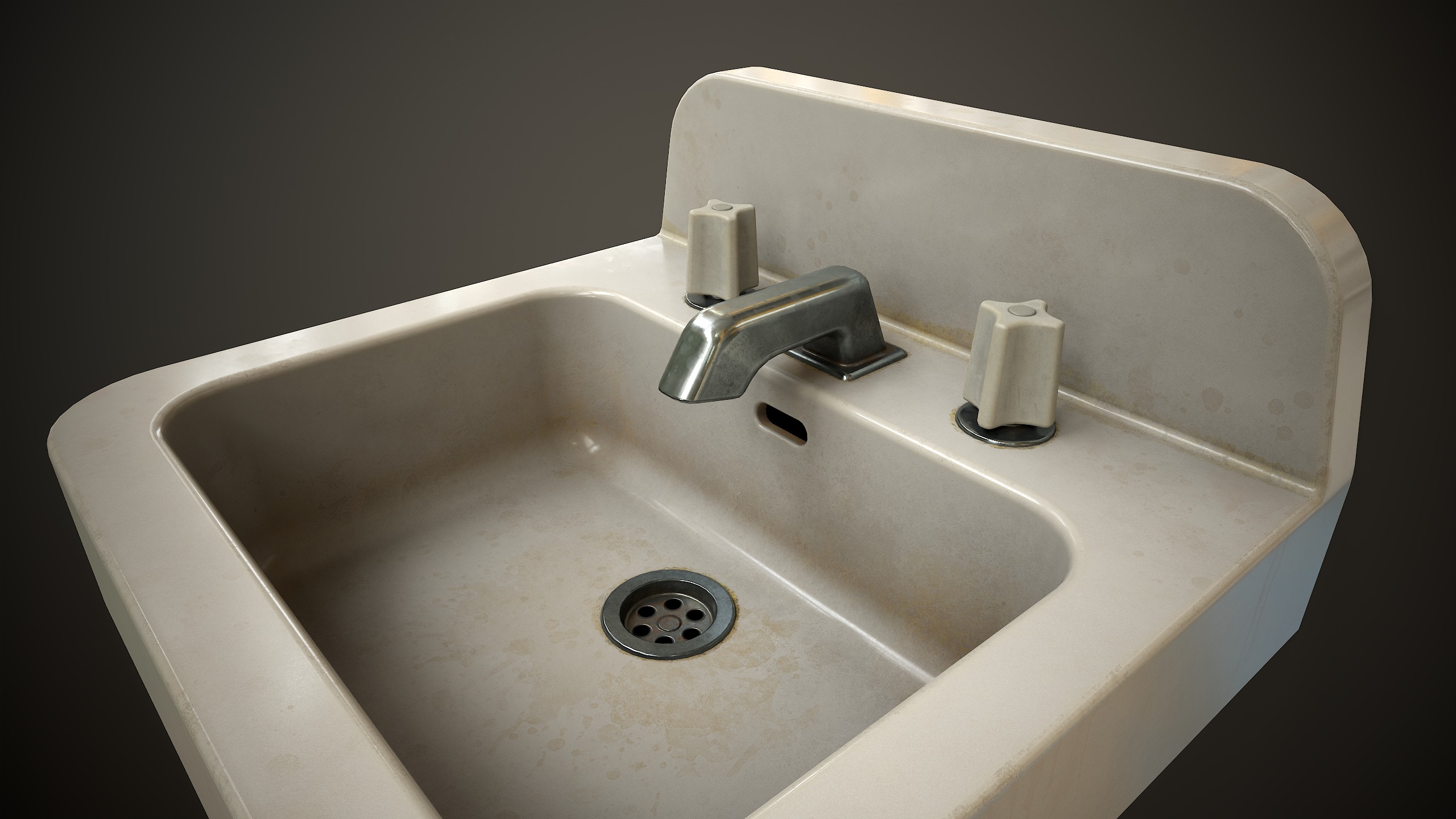 Bathroom sink Low-poly 3D model_1