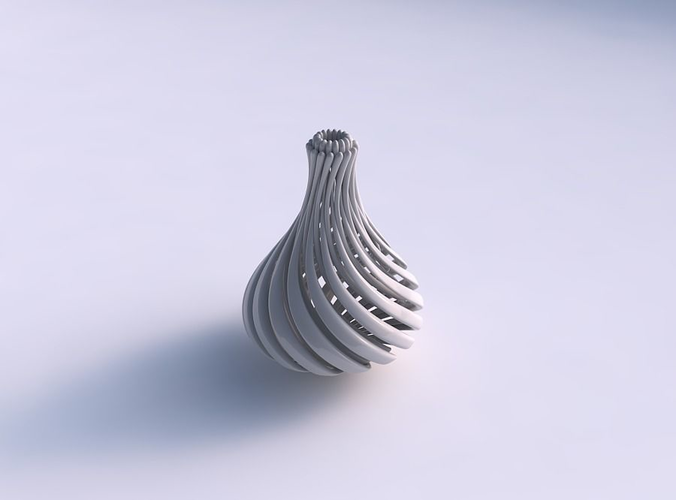 Vase twisted with muscle structure and soft tips wide middle