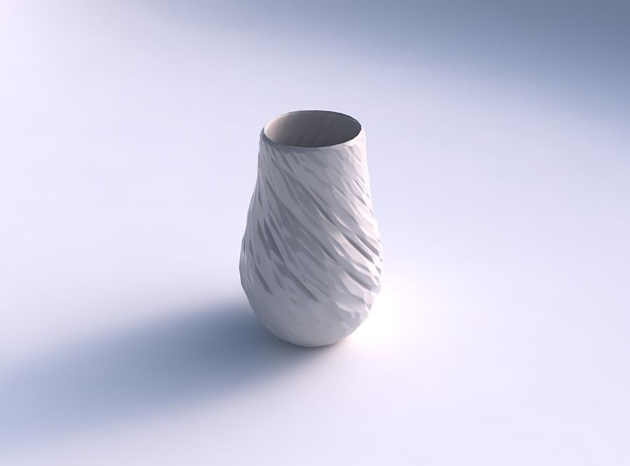 Vase twisted with twisted rocky bulges 3D print model_0
