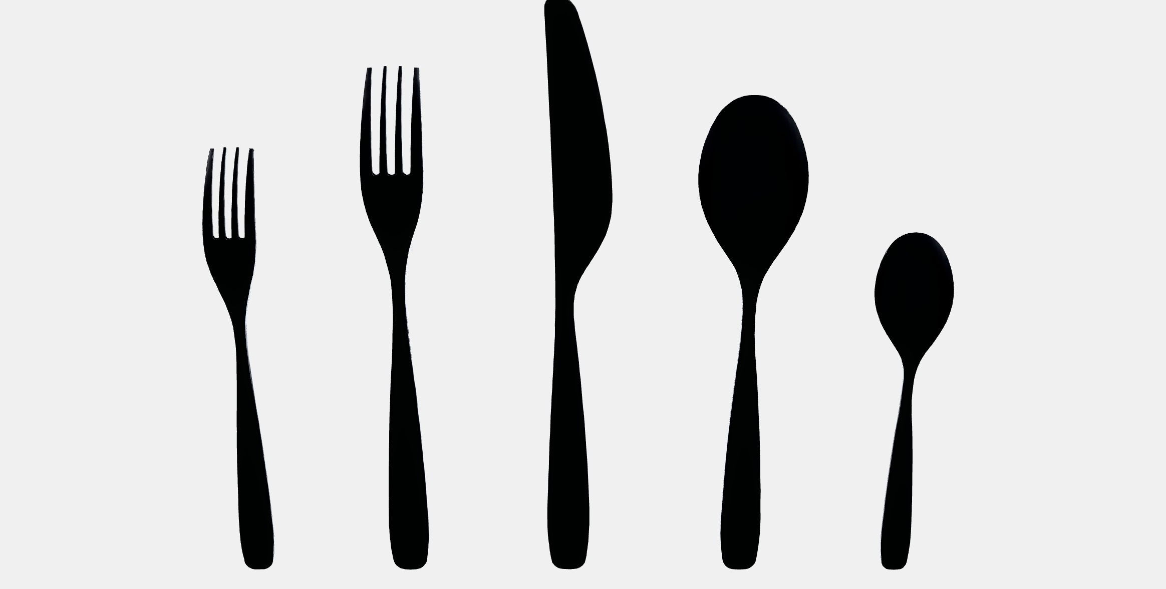 TILLAGD Cutlery service 20 p Low-poly 3D model_8