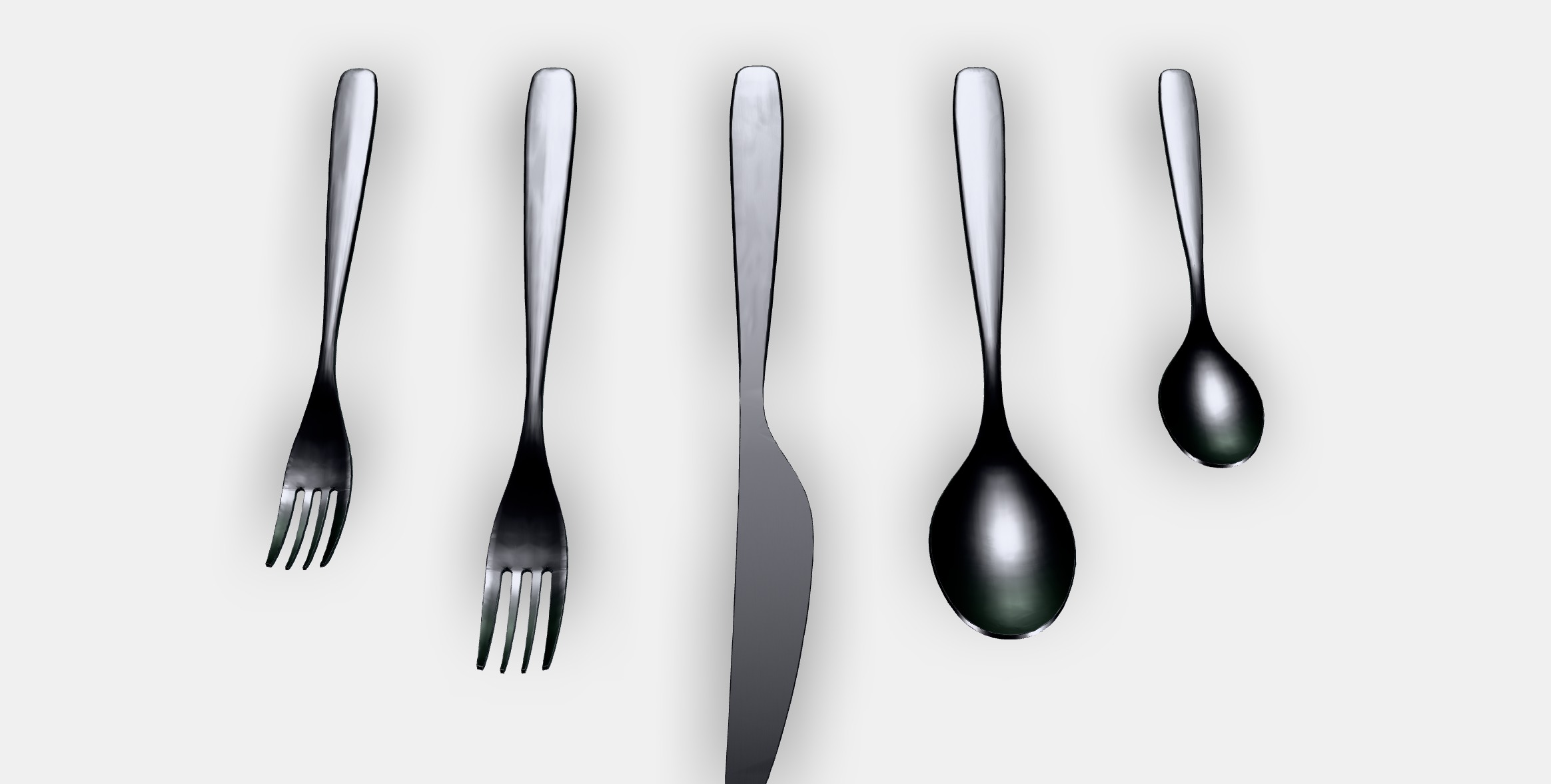 TILLAGD Cutlery service 20 p Low-poly 3D model_5