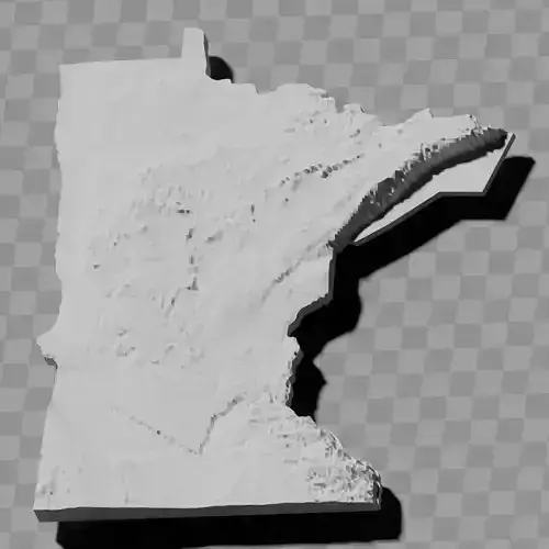 Minnesota USA relief maps 3D print model