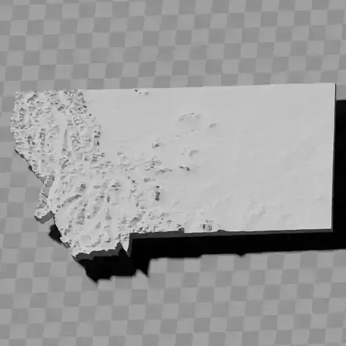 Montana USA Geography Relief Maps Set 3D print model