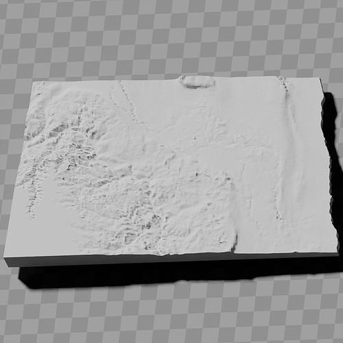 North Dakota USA relief maps collection Low-poly 3D print model
