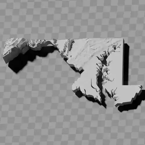 Maryland USA relief map 
