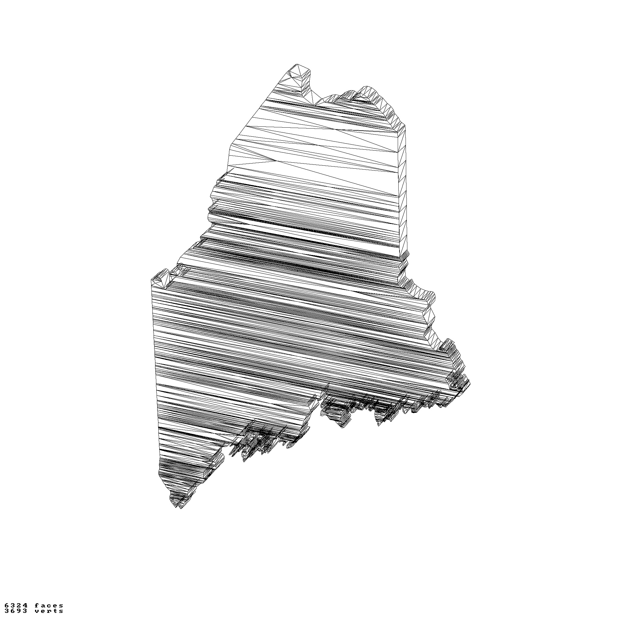 Maine USA relief map collection 3D print model_5