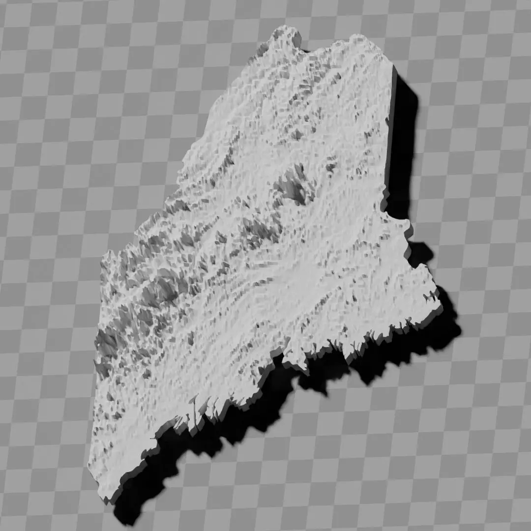 Maine USA relief map collection 3D print model_0