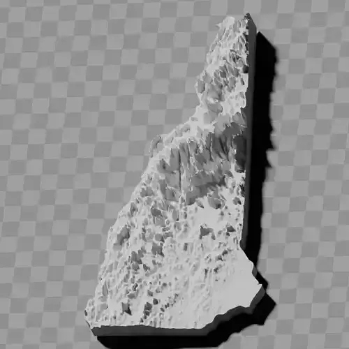 New Hampshire USA Relief Map topography Geography Set