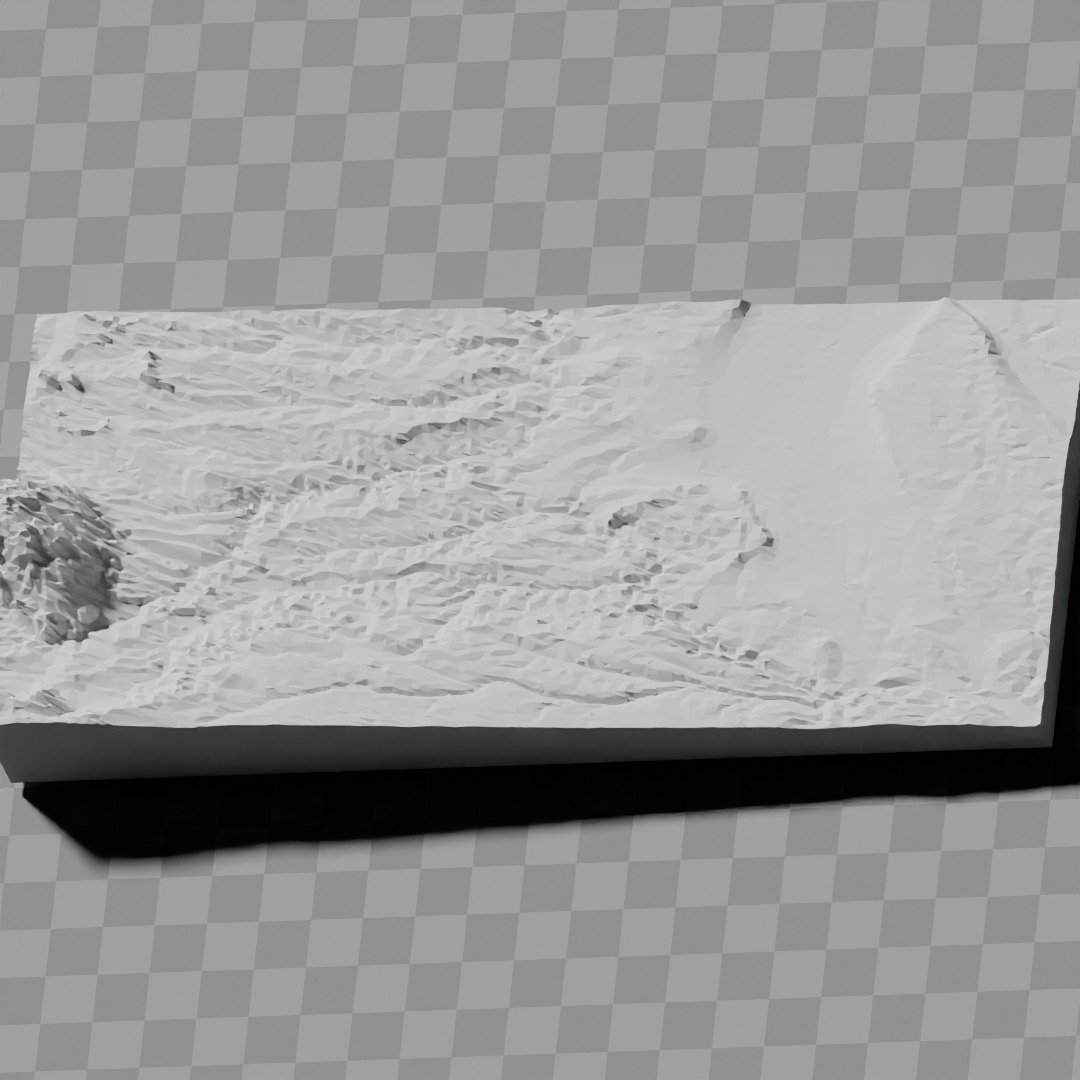 South Dakota USA exaggerated relief maps  Low-poly 3D model_5