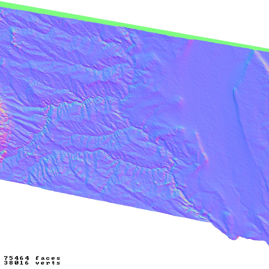 South Dakota USA exaggerated relief maps  Low-poly 3D model_2