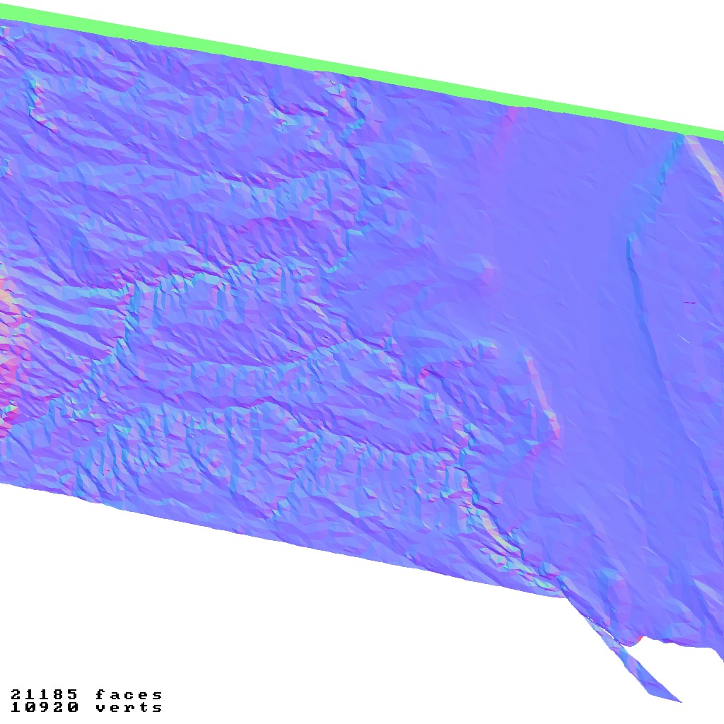 South Dakota USA exaggerated relief maps  Low-poly 3D model_9