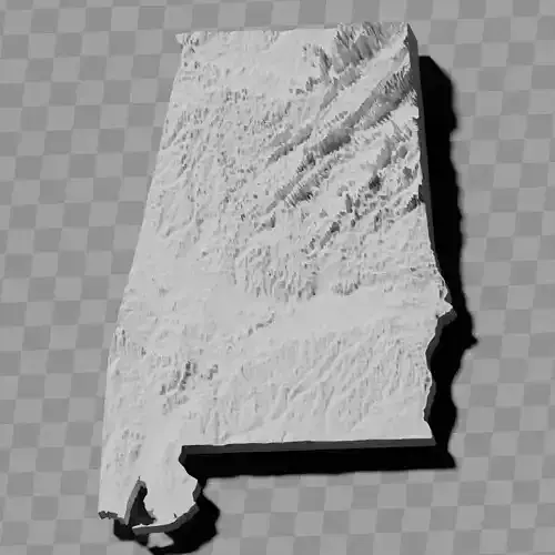 Alabama USA terrain relief maps collection 3D print model