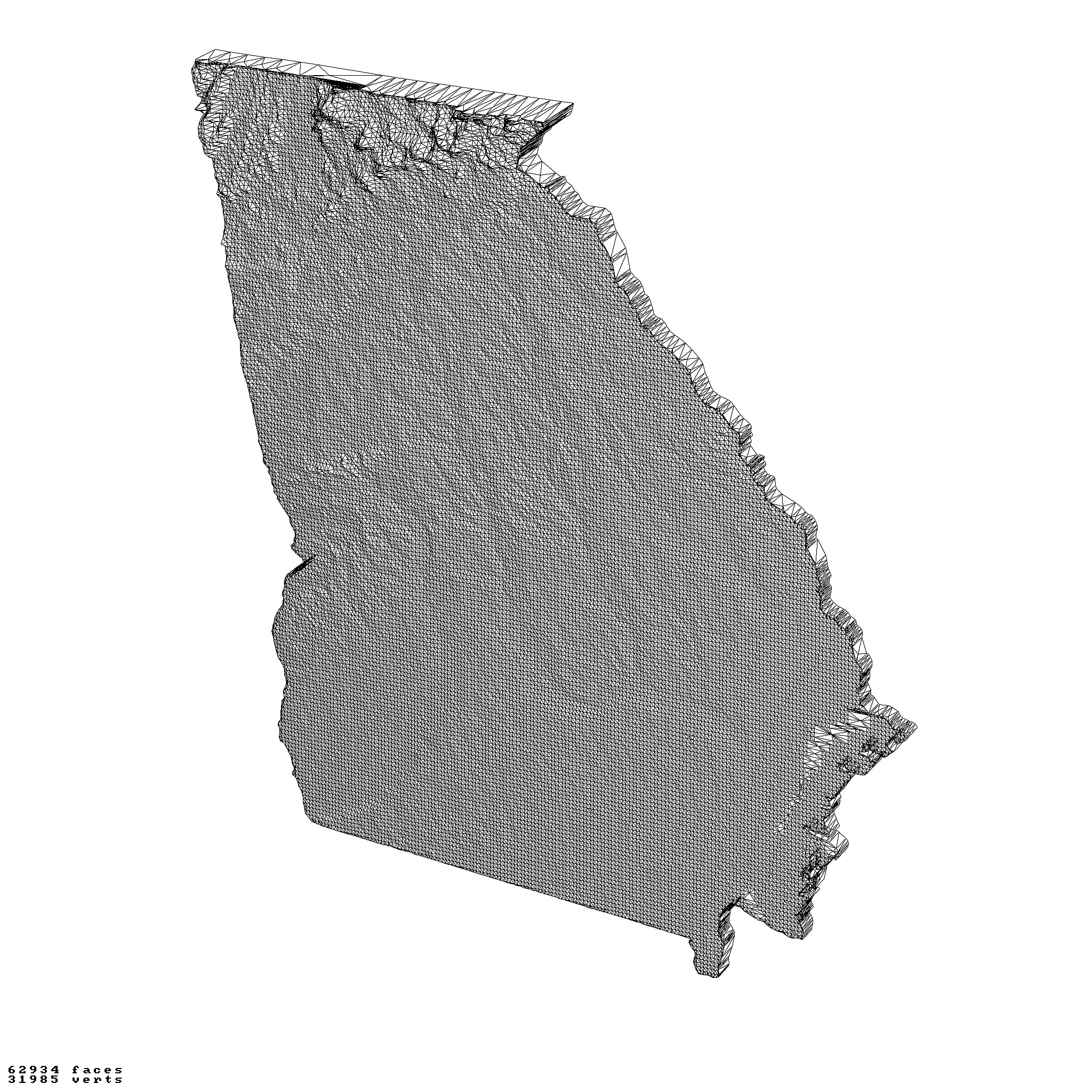 Georgia USA relief maps collection 3D print model_1