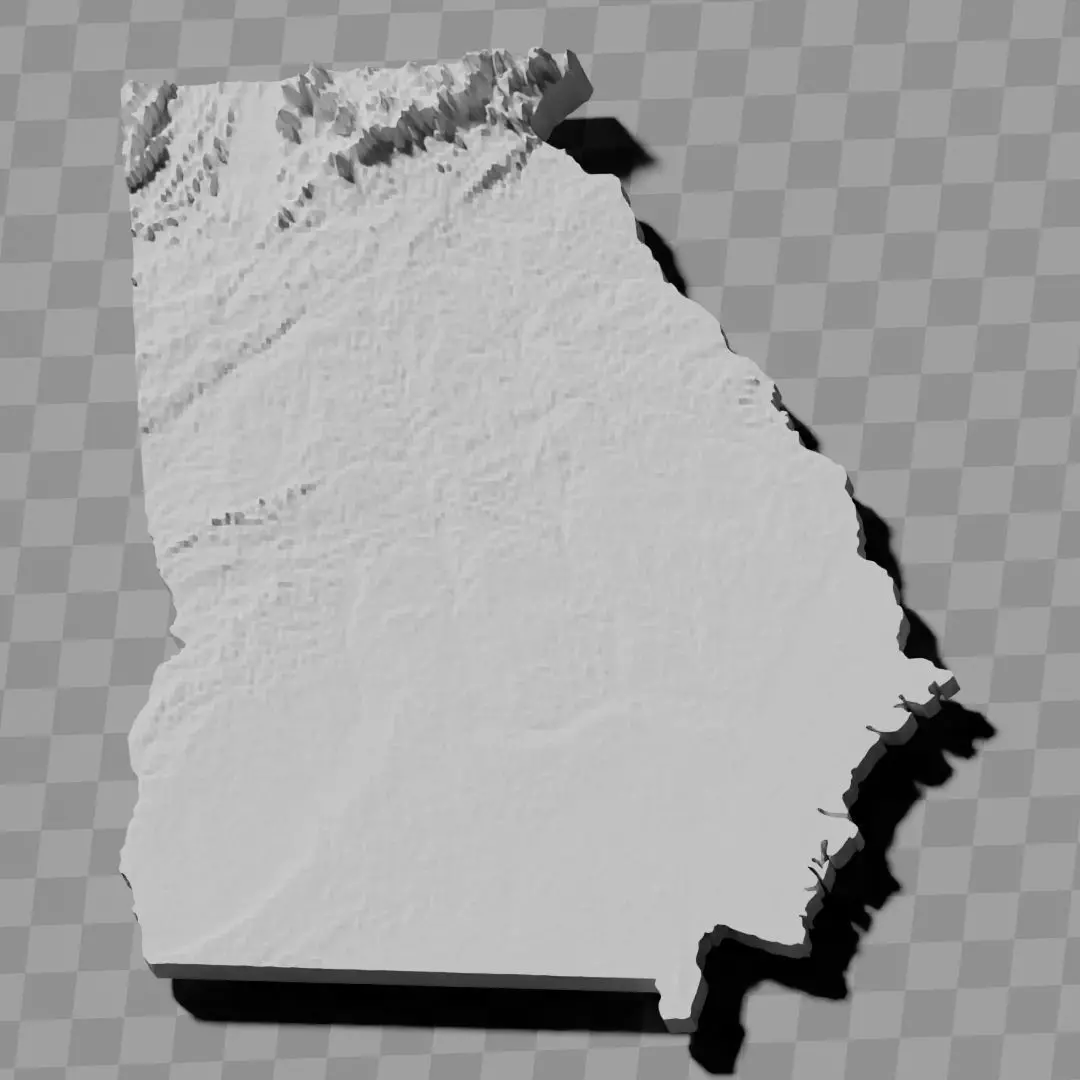 Georgia USA relief maps collection 3D print model_0