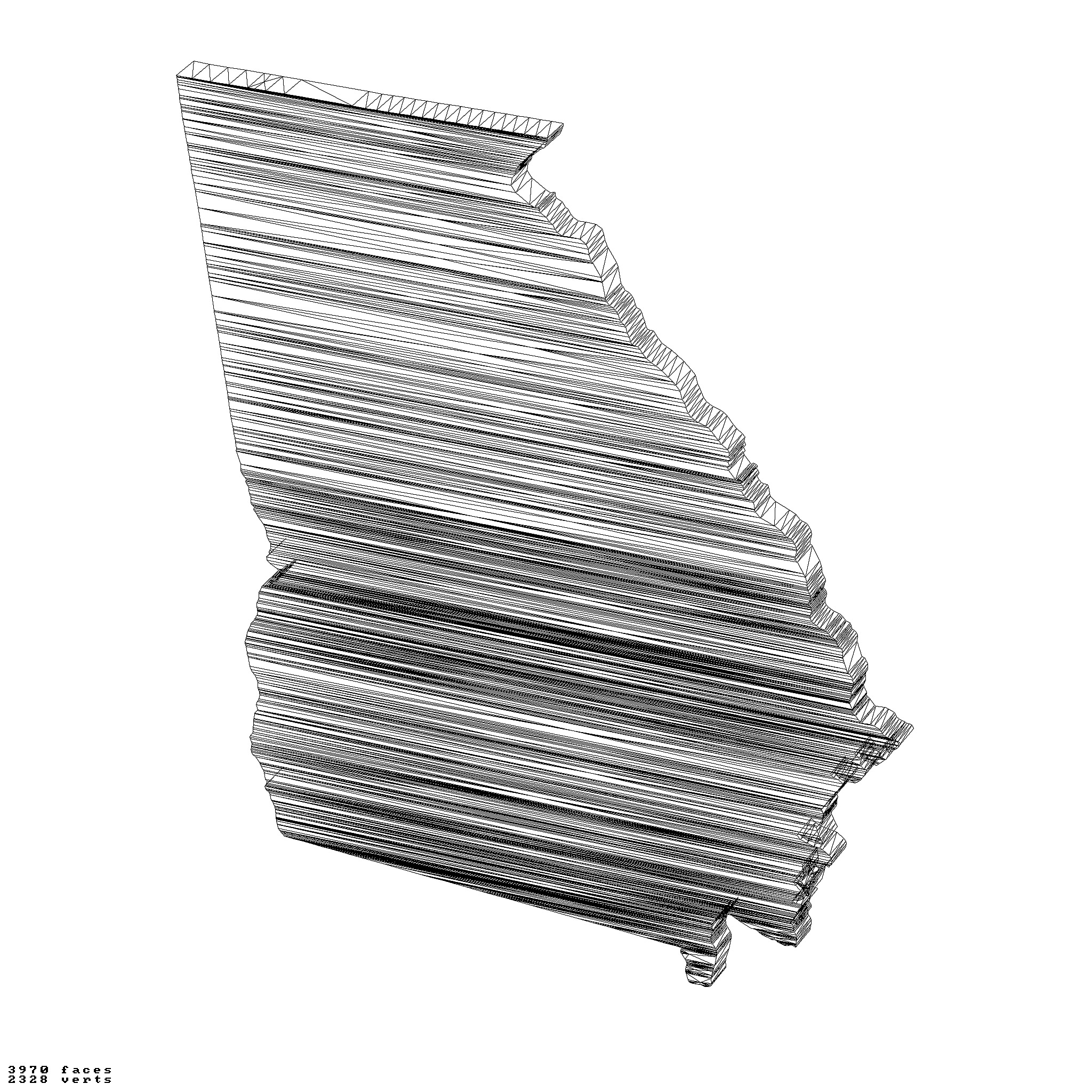 Georgia USA relief maps collection 3D print model_5