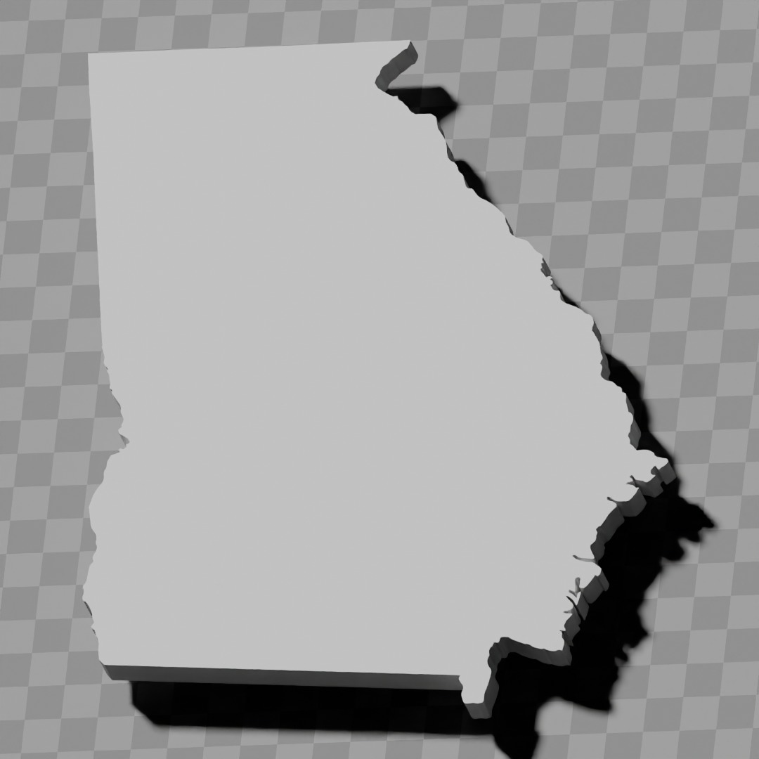 Georgia USA relief maps collection 3D print model_3