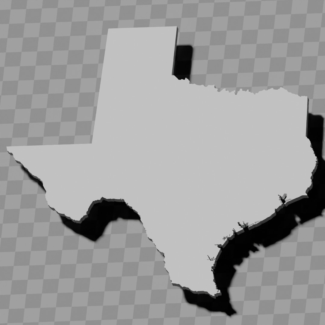 Texas USA Geography collection 3D print model_2