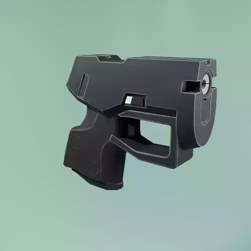 Stylized low poly pistol