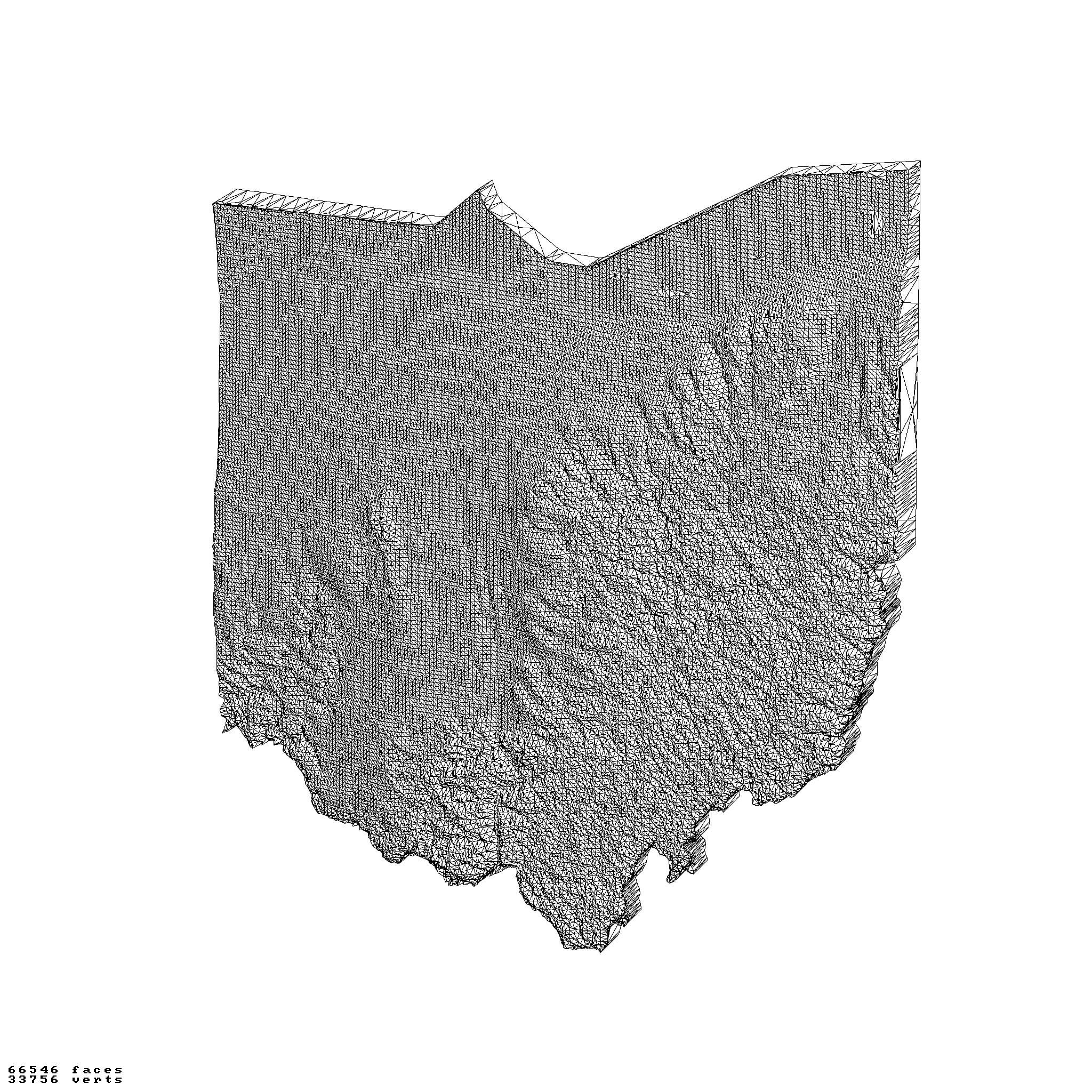 Ohio USA raised relief maps  3D print model_1