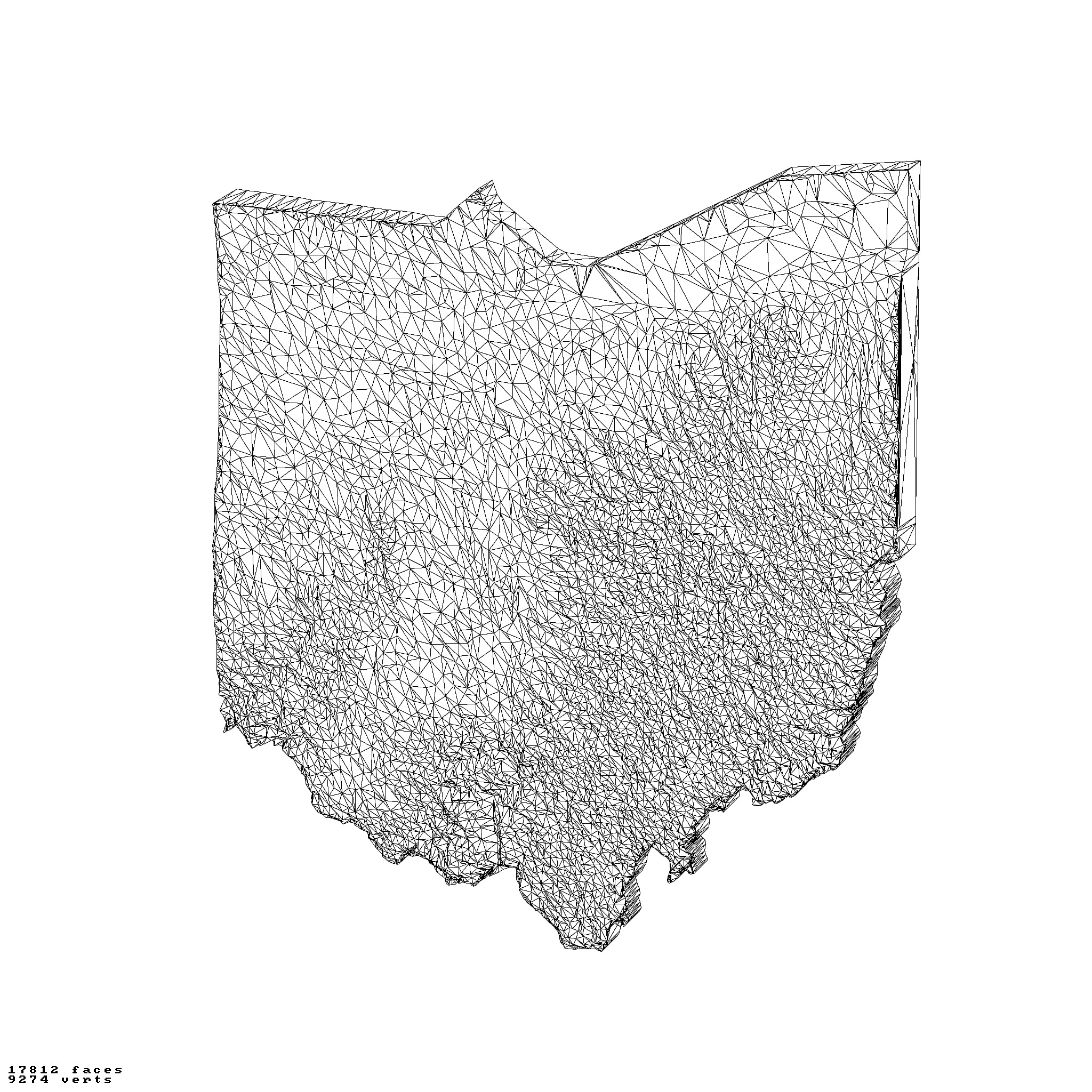 Ohio USA raised relief maps  3D print model_11