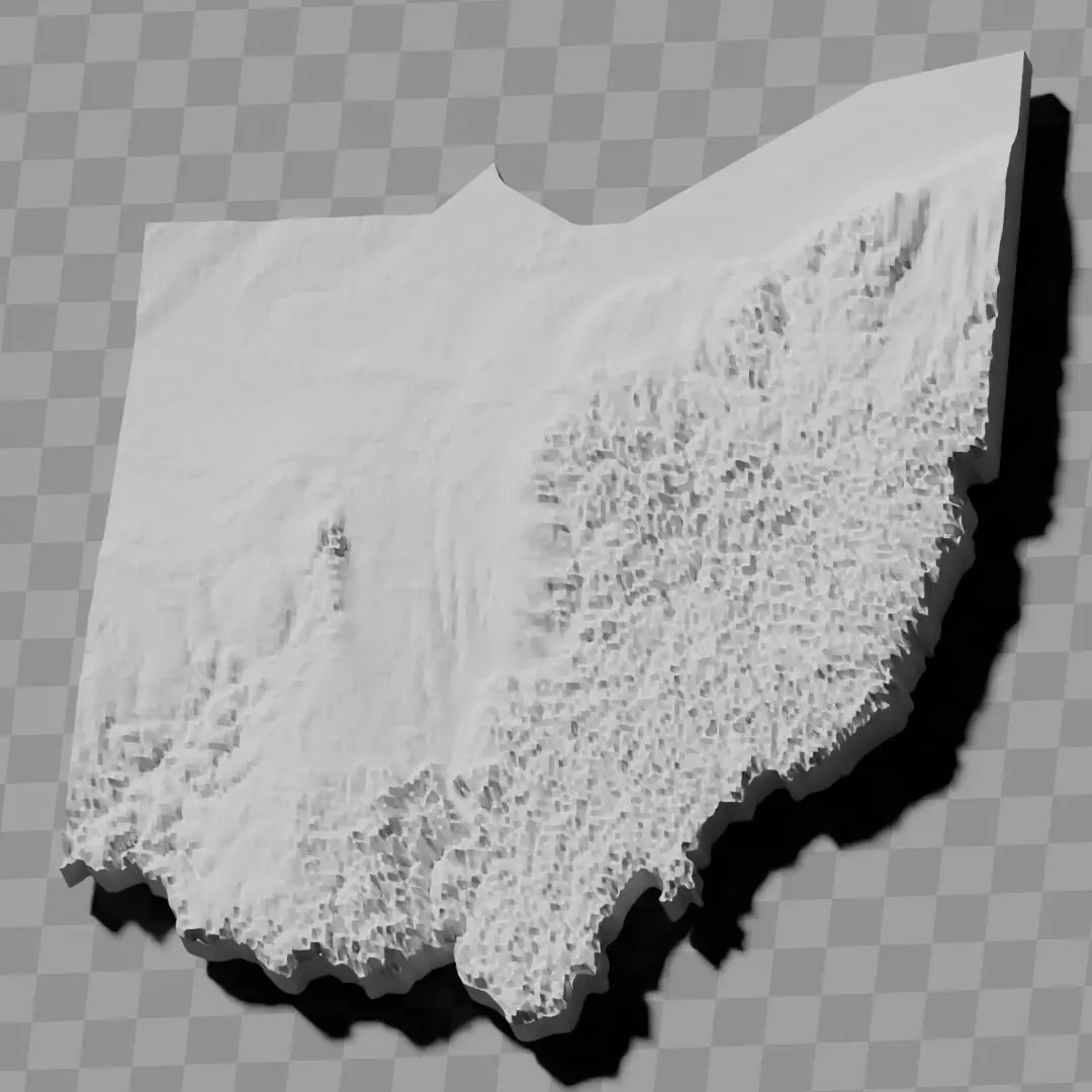 Ohio USA raised relief maps  3D print model_0