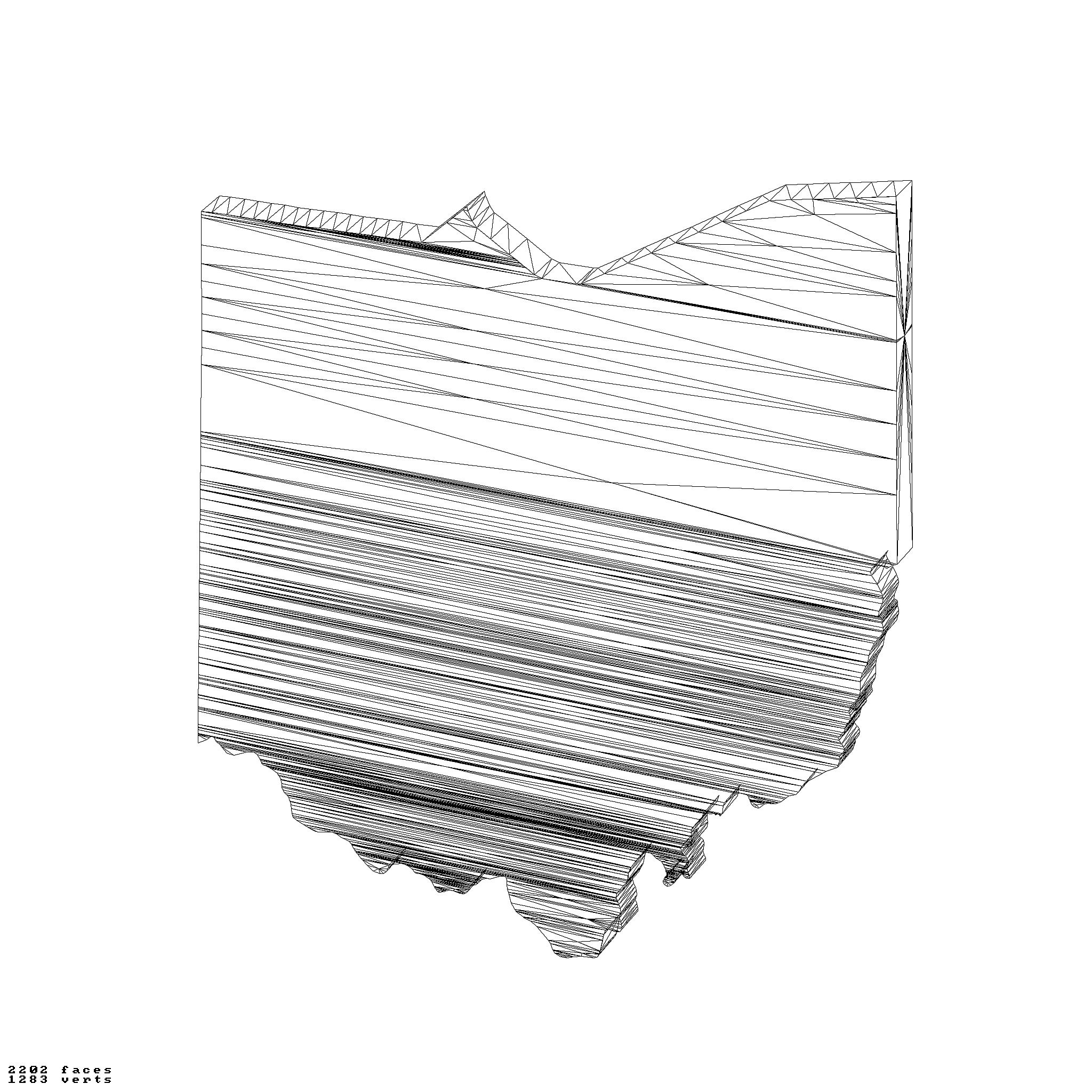 Ohio USA raised relief maps  3D print model_5