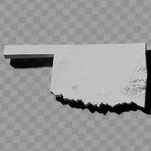 Oklahoma Relief Map topography Geography Collection