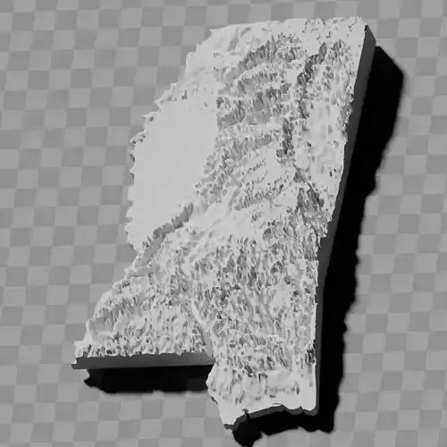 Mississippi USA relief maps collectio