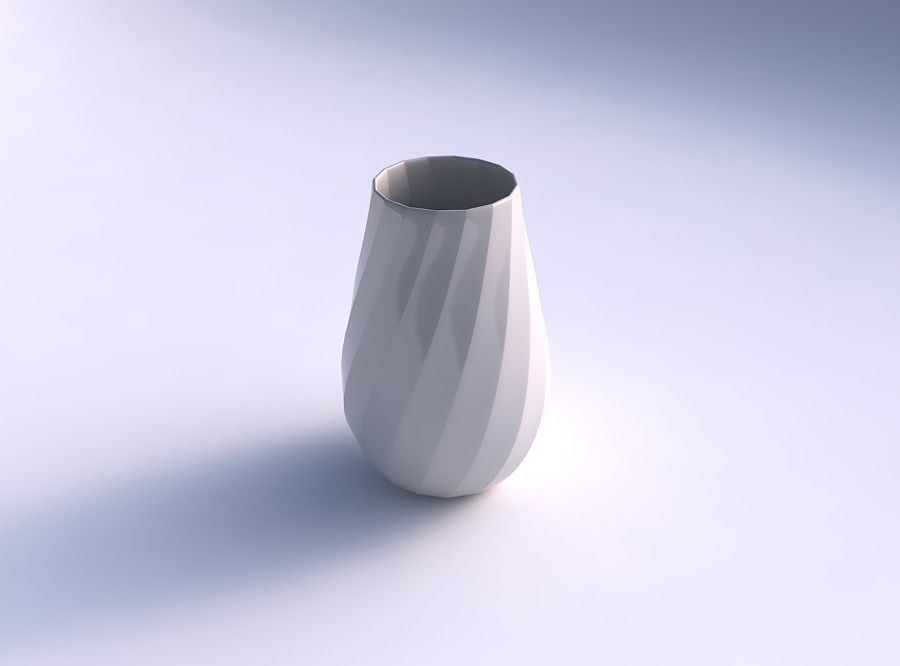 Vase twisted with twisted bands 3D print model_0