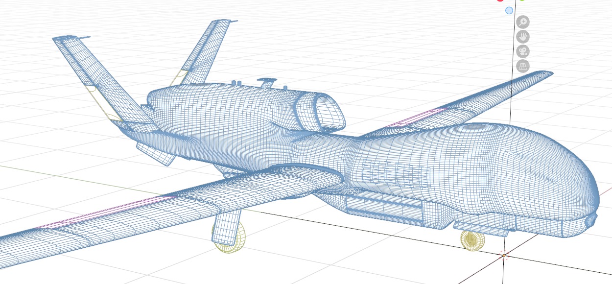 NORTHROP GRUMMAN RQ4D GROUND SURVEILLANCE - AGS NATO GLOBALHAWK- Low-poly 3D model_30