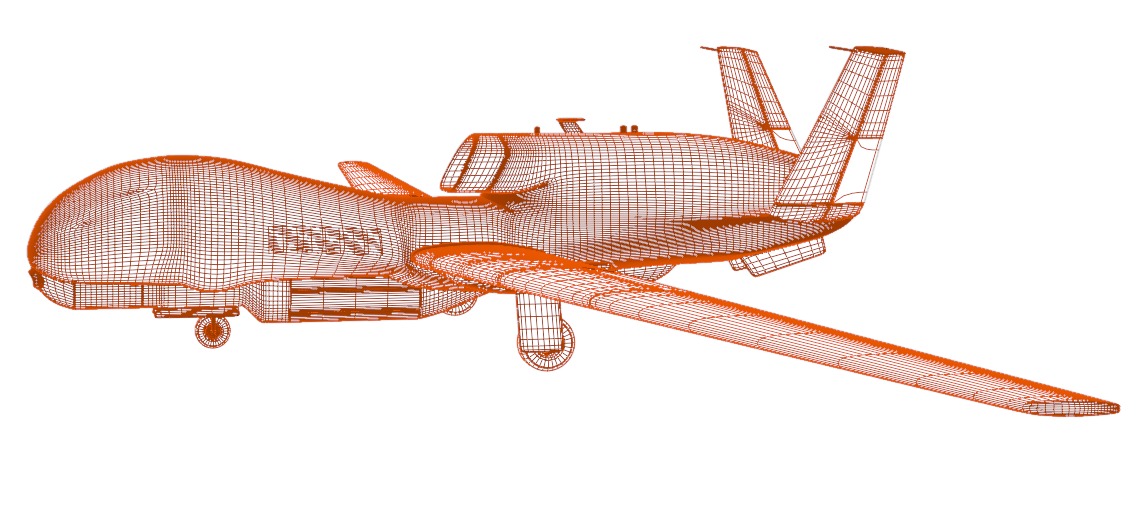 NORTHROP GRUMMAN RQ4D GROUND SURVEILLANCE - AGS NATO GLOBALHAWK- Low-poly 3D model_18