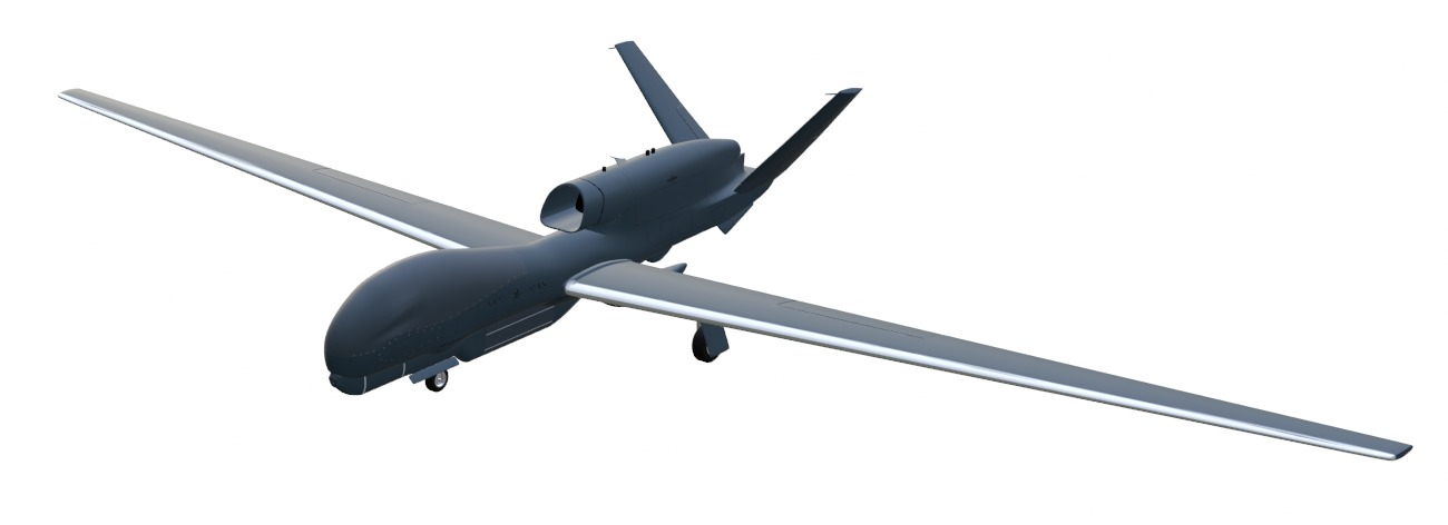 NORTHROP GRUMMAN RQ4D GROUND SURVEILLANCE - AGS NATO GLOBALHAWK- Low-poly 3D model_10
