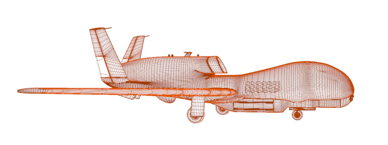 NORTHROP GRUMMAN RQ4D GROUND SURVEILLANCE - AGS NATO GLOBALHAWK- Low-poly 3D model_24