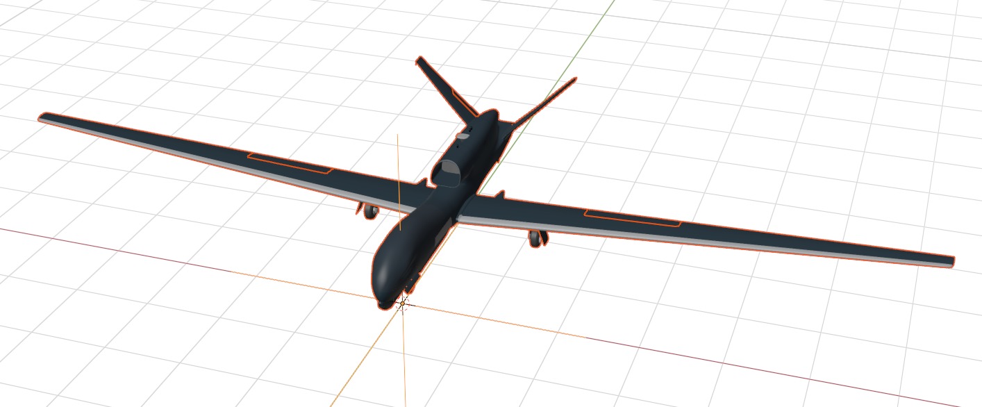 NORTHROP GRUMMAN RQ4D GROUND SURVEILLANCE - AGS NATO GLOBALHAWK- Low-poly 3D model_16