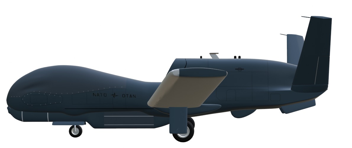 NORTHROP GRUMMAN RQ4D GROUND SURVEILLANCE - AGS NATO GLOBALHAWK- Low-poly 3D model_12