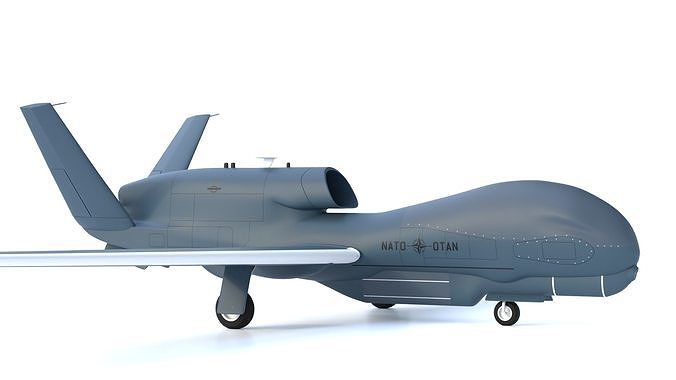 NORTHROP GRUMMAN RQ4D GROUND SURVEILLANCE - AGS NATO GLOBALHAWK- Low-poly 3D model