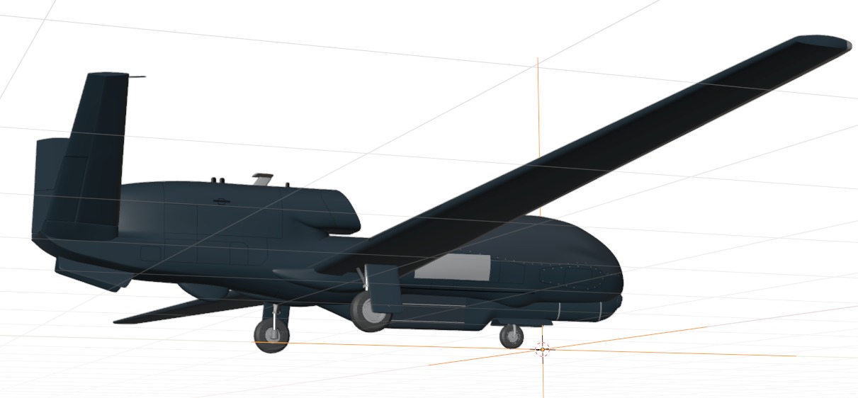 NORTHROP GRUMMAN RQ4D GROUND SURVEILLANCE - AGS NATO GLOBALHAWK- Low-poly 3D model_17