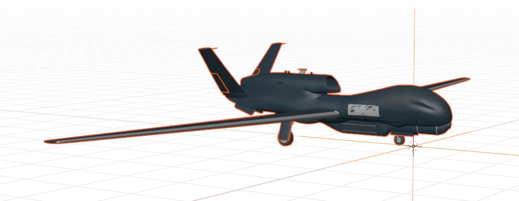 NORTHROP GRUMMAN RQ4D GROUND SURVEILLANCE - AGS NATO GLOBALHAWK- Low-poly 3D model_14