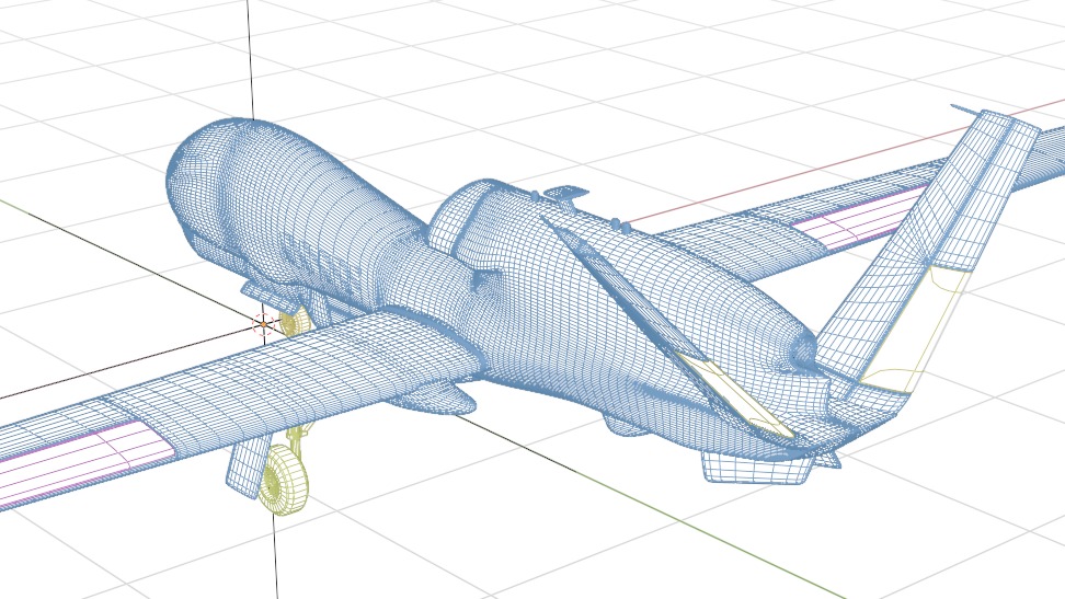 NORTHROP GRUMMAN RQ4D GROUND SURVEILLANCE - AGS NATO GLOBALHAWK- Low-poly 3D model_28