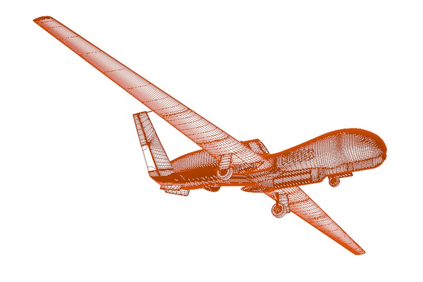 NORTHROP GRUMMAN RQ4D GROUND SURVEILLANCE - AGS NATO GLOBALHAWK- Low-poly 3D model_20