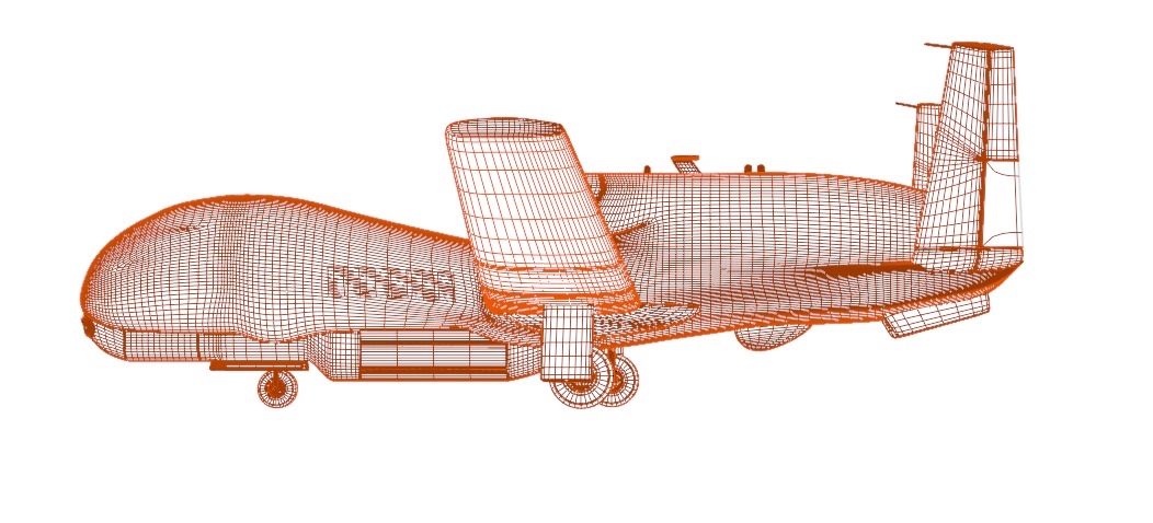 NORTHROP GRUMMAN RQ4D GROUND SURVEILLANCE - AGS NATO GLOBALHAWK- Low-poly 3D model_23