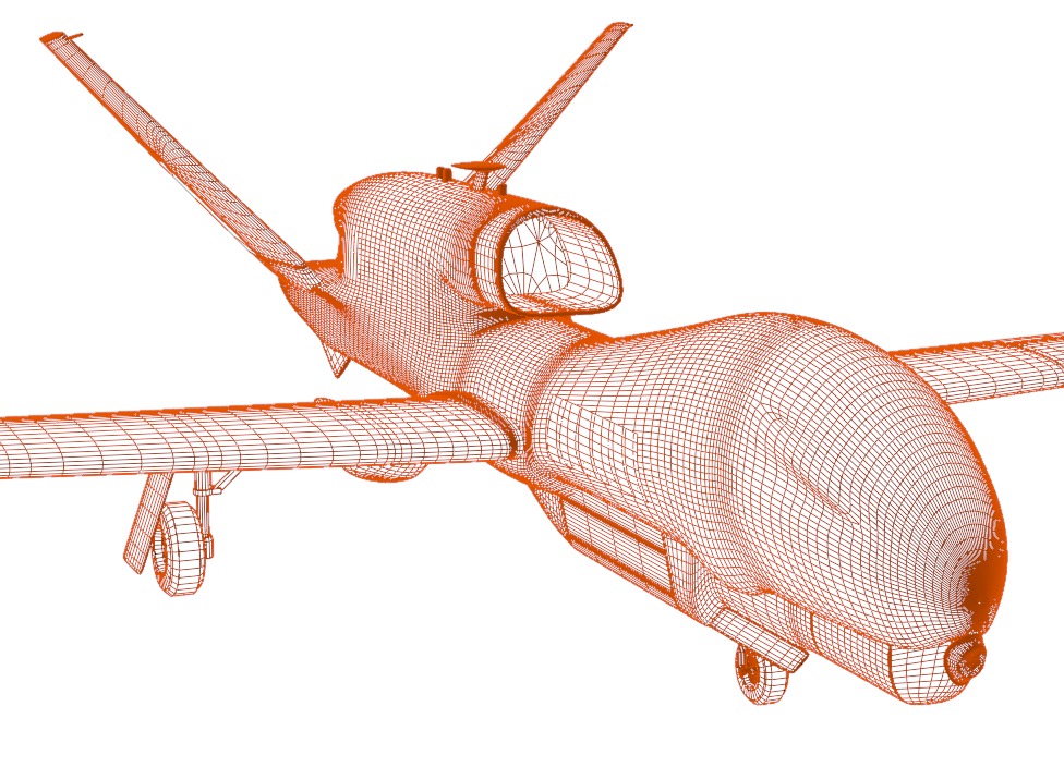 NORTHROP GRUMMAN RQ4D GROUND SURVEILLANCE - AGS NATO GLOBALHAWK- Low-poly 3D model_21