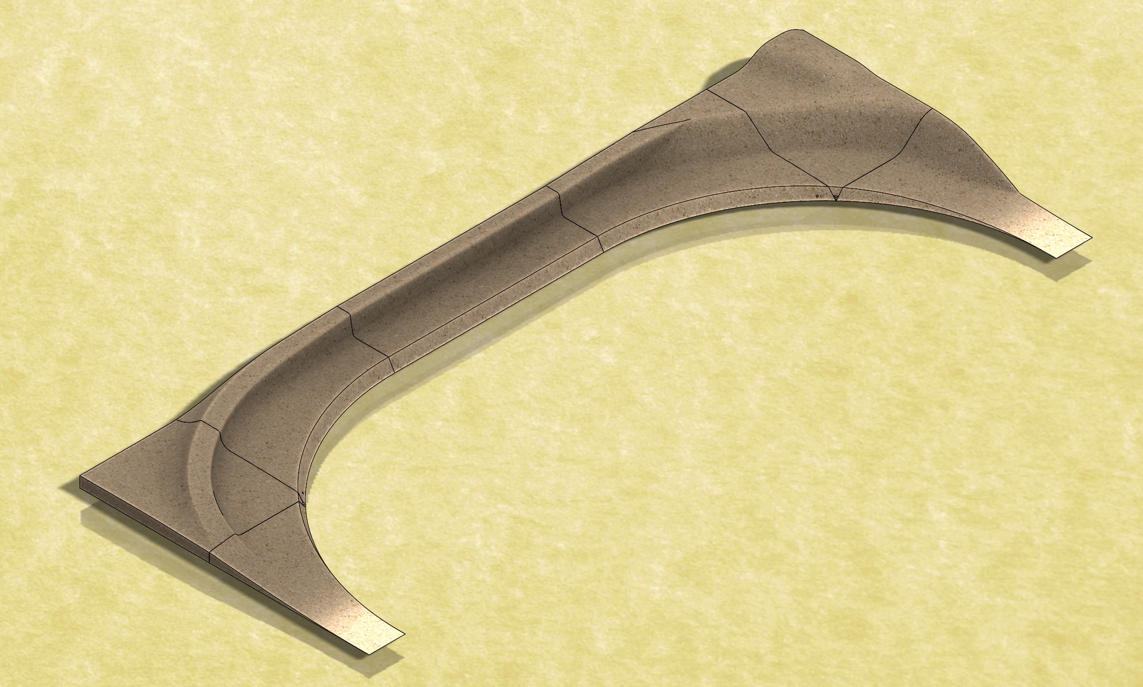 Ramp-02 Extension 4 ft x 2 ft N-Scale Layout  3D print model_4